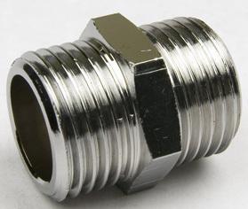  Dubbelnippel mässing förkr. R15